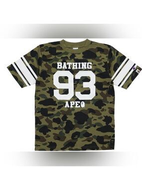BAPE Bathing Ape x Champion 1st Camo Cotton Football Jersey Crewneck Tee